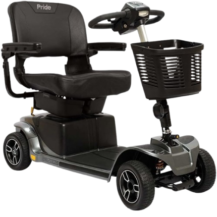 Our Mobility Scooter holds up to 400lbs. This model is equipped with a brand new battery, and easily transportable in cars, buses and monorails.